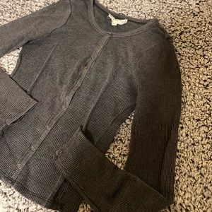 Pink Republic Thermal shirt in washed grey